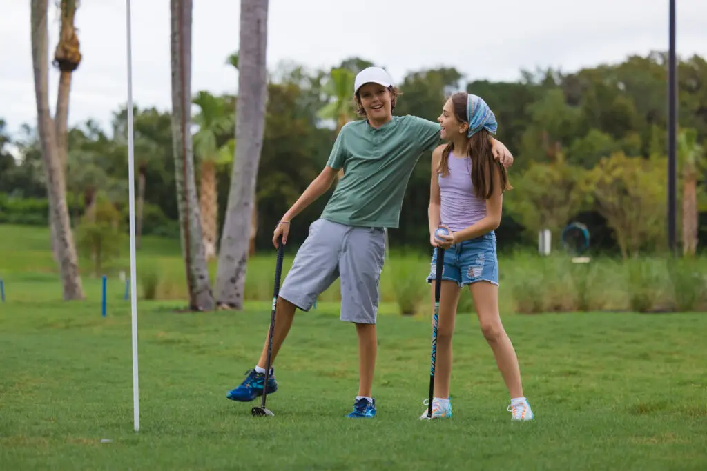 Family enjoying park golf at the new park golf club - 1 Club.