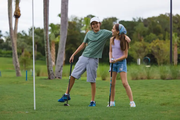 Family enjoying park golf at the new park golf club - 1 Club.