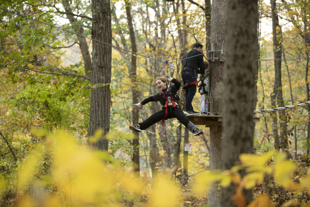 NJ zipline at TreEscape as a concept of Fall activities in Vernon, NJ