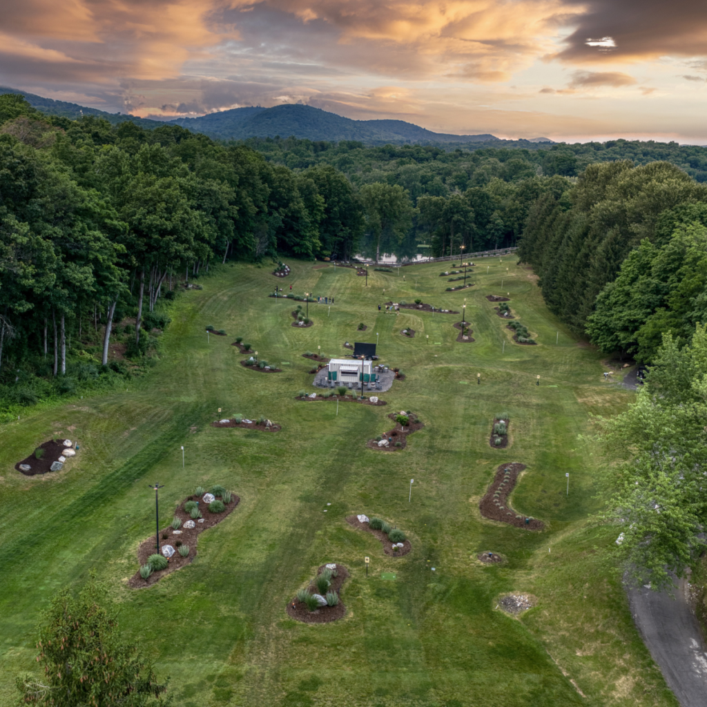 drone view of 1Club Vernon, summer 2026